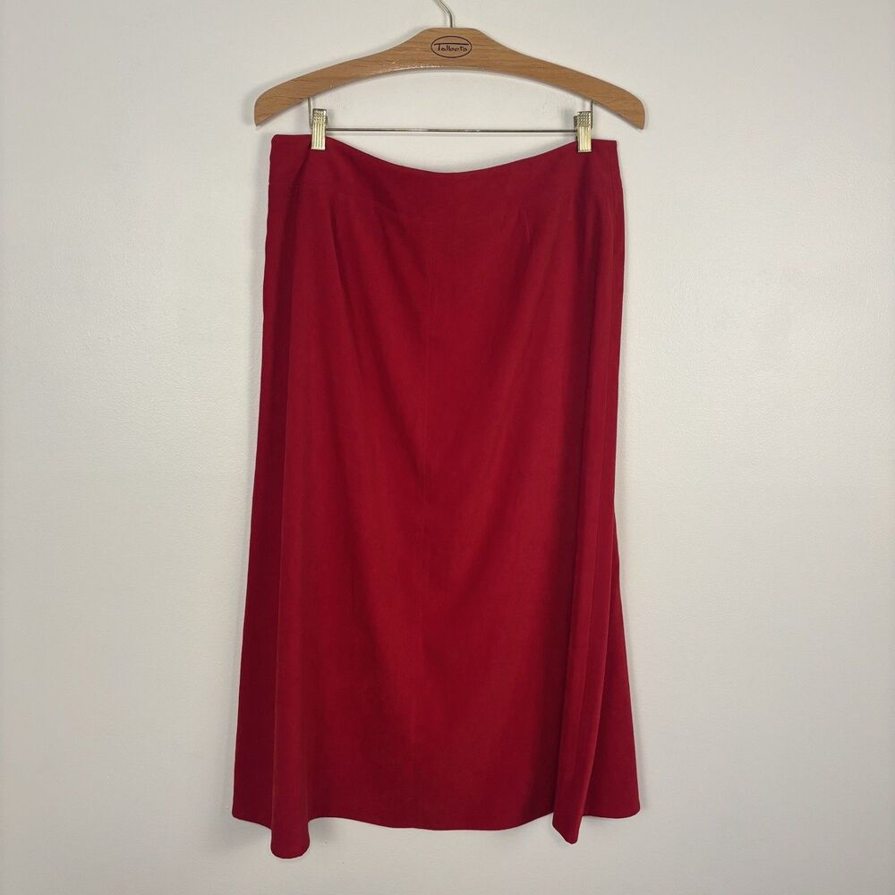 Vintage Talbots Size 18 Red Full Maxi Skirt A-line Stretch Long Modest - Picture 4 of 6